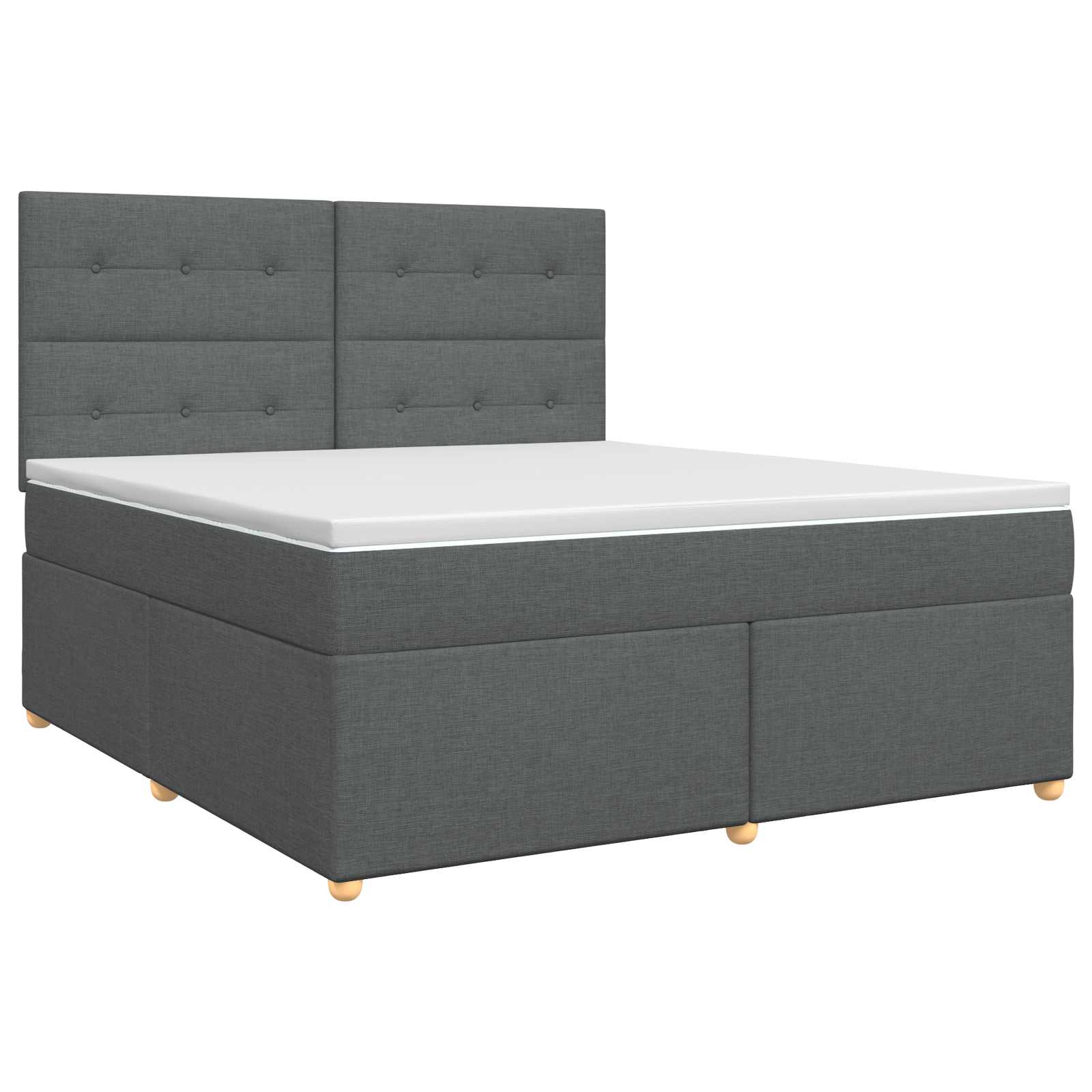 Boxspringbett mit Matratze Dunkelgrau 160 x 200 cm Stoff