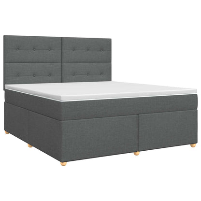 Boxspringbett mit Matratze Dunkelgrau 160 x 200 cm Stoff