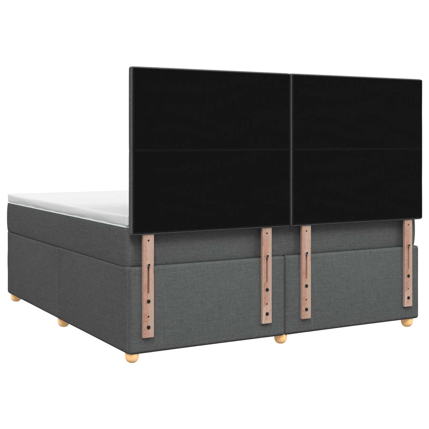 Boxspringbett mit Matratze Dunkelgrau 160 x 200 cm Stoff