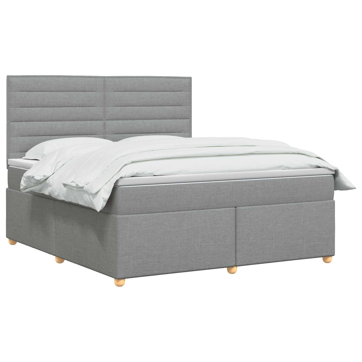 Boxspringbett mit Matratze Hellgrau 180 x 200 cm Stoff