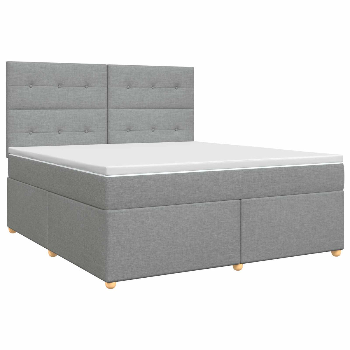 Boxspringbett mit Matratze Hellgrau 180 x 200 cm Stoff