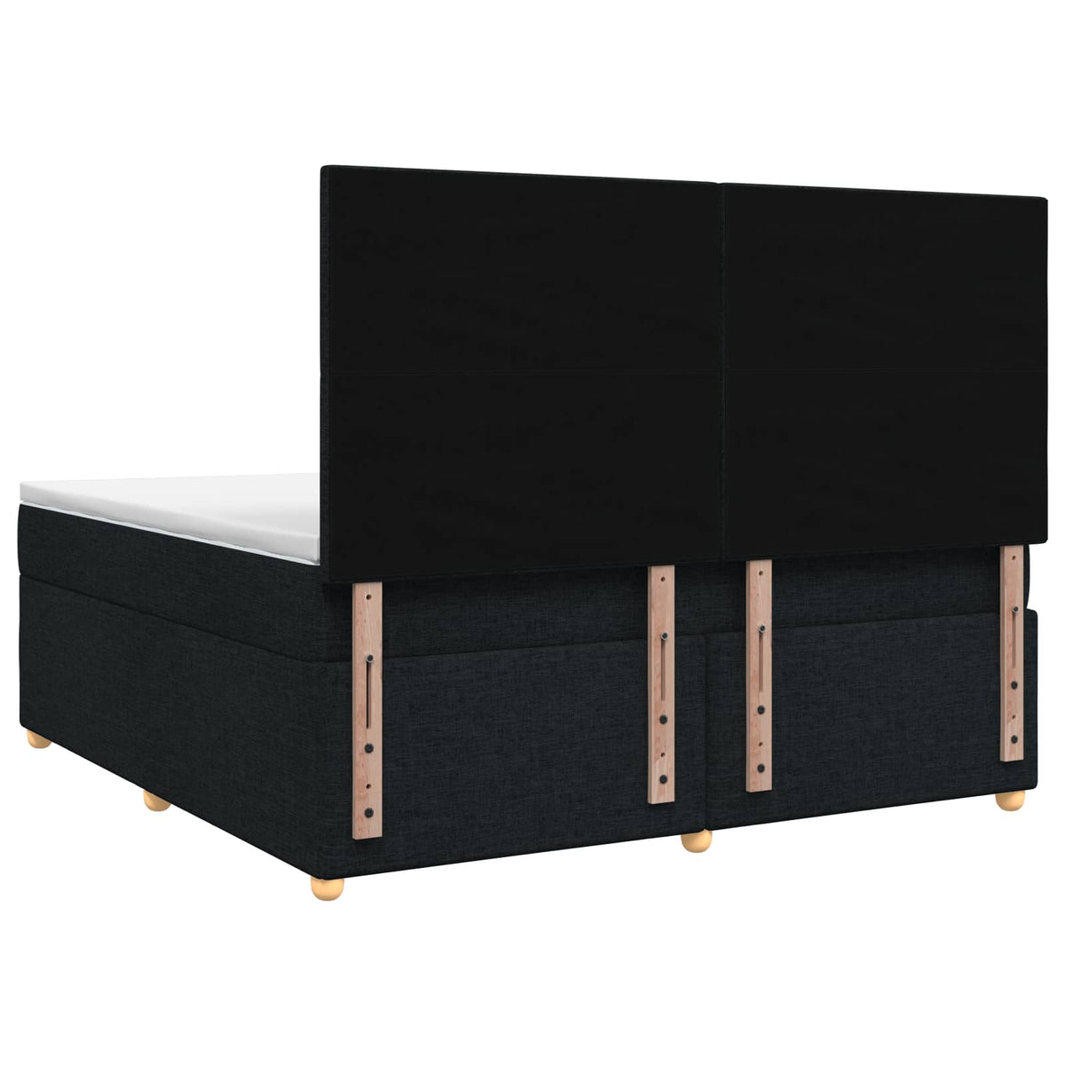 Boxspringbett mit Matratze Schwarz 180 x 200 cm Stoff