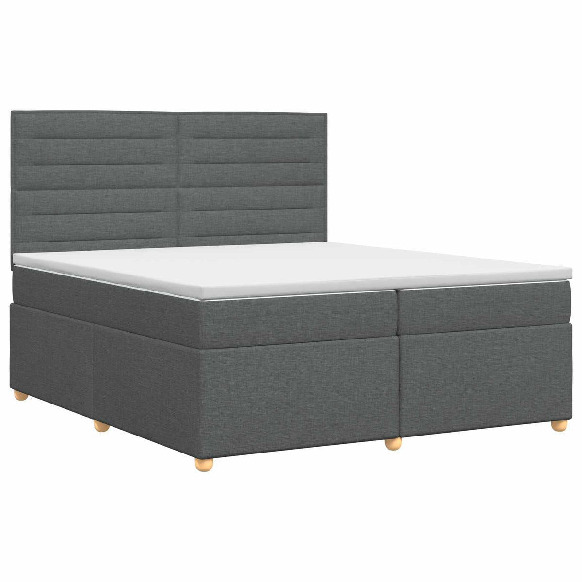 Boxspringbett mit Matratze Dunkelgrau 200 x 200 cm Stoff