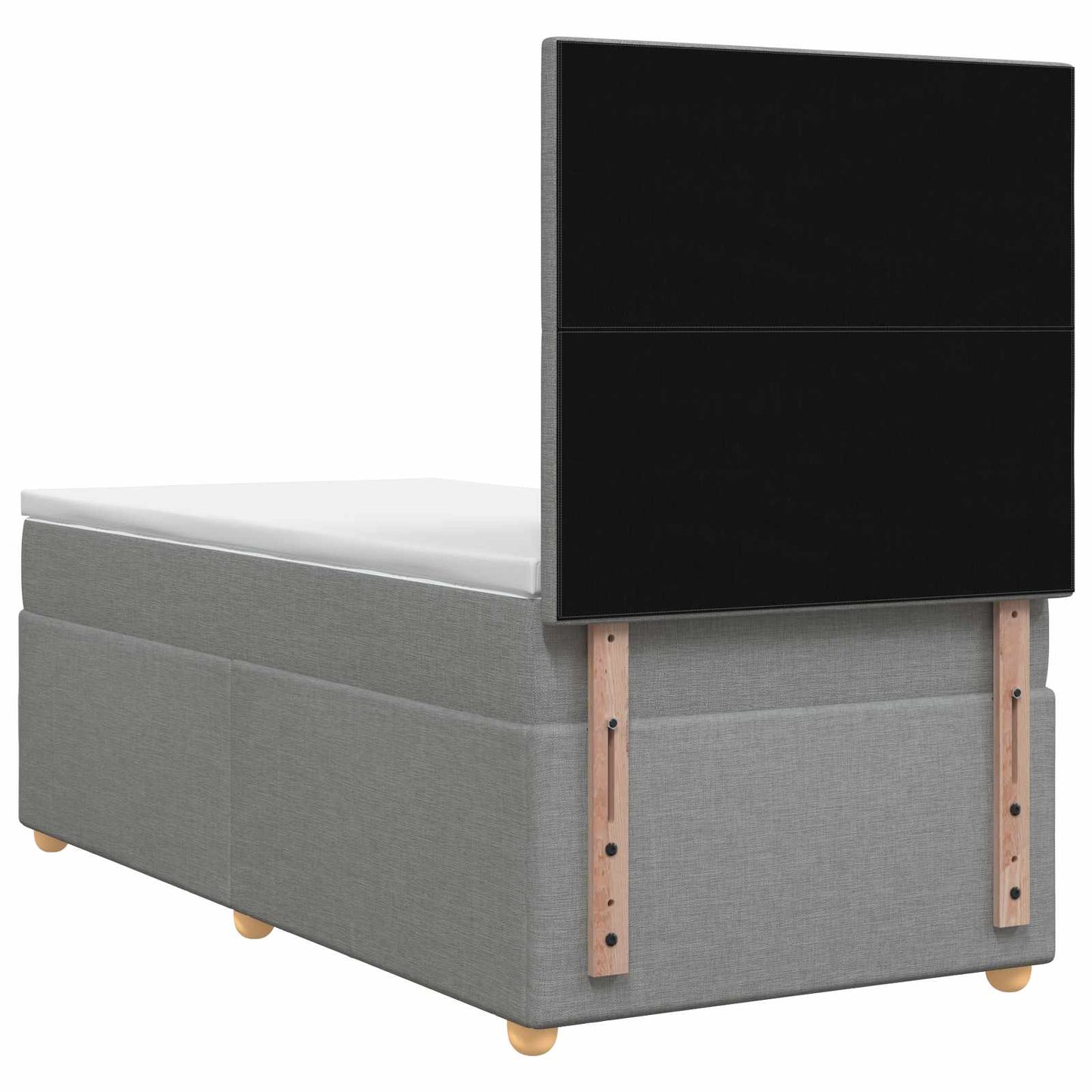Boxspringbett mit Matratze mit Kopfteil Hellgrau Einzeln Stoff