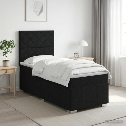 Boxspringbett mit Matratze Schwarz 100 x 200 cm Stoff