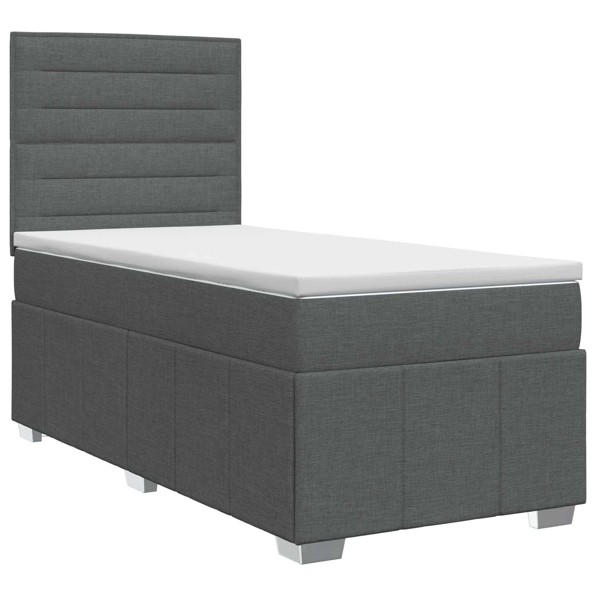 Boxspringbett mit Matratze Dunkelgrau 90 x 190 cm Stoff