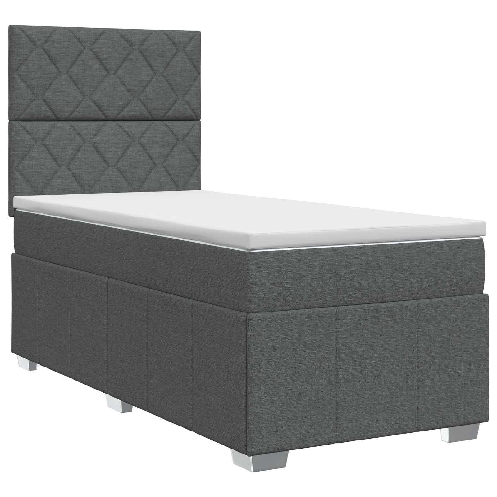 Boxspringbett mit Matratze Dunkelgrau 90 x 190 cm Stoff