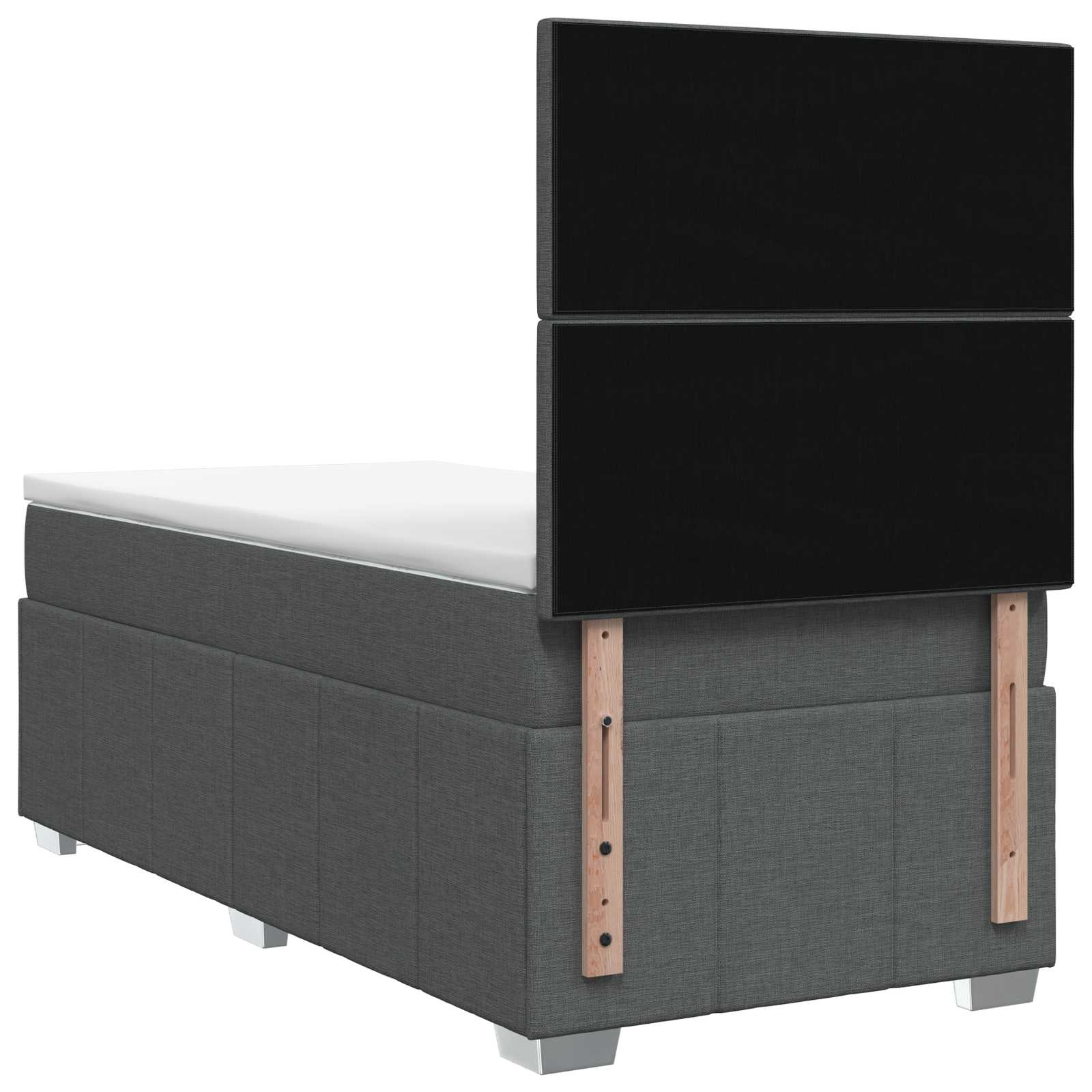 Boxspringbett mit Matratze Dunkelgrau 90 x 190 cm Stoff