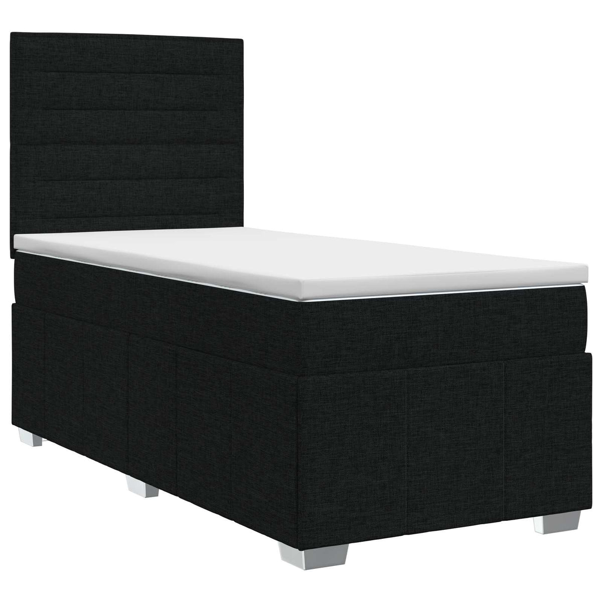 Boxspringbett mit Matratze Schwarz 90 x 200 cm Stoff