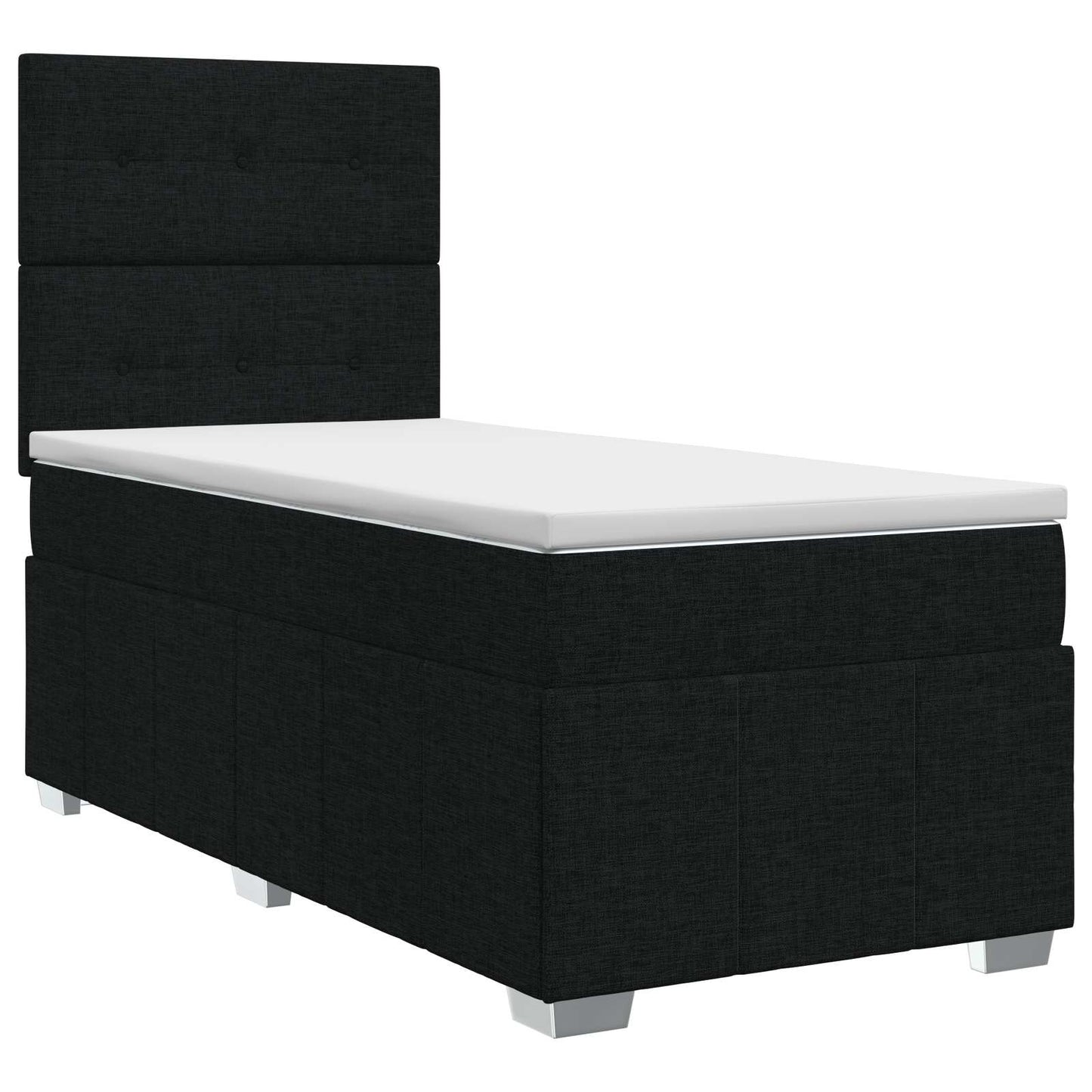 Boxspringbett mit Matratze Schwarz 90 x 200 cm Stoff