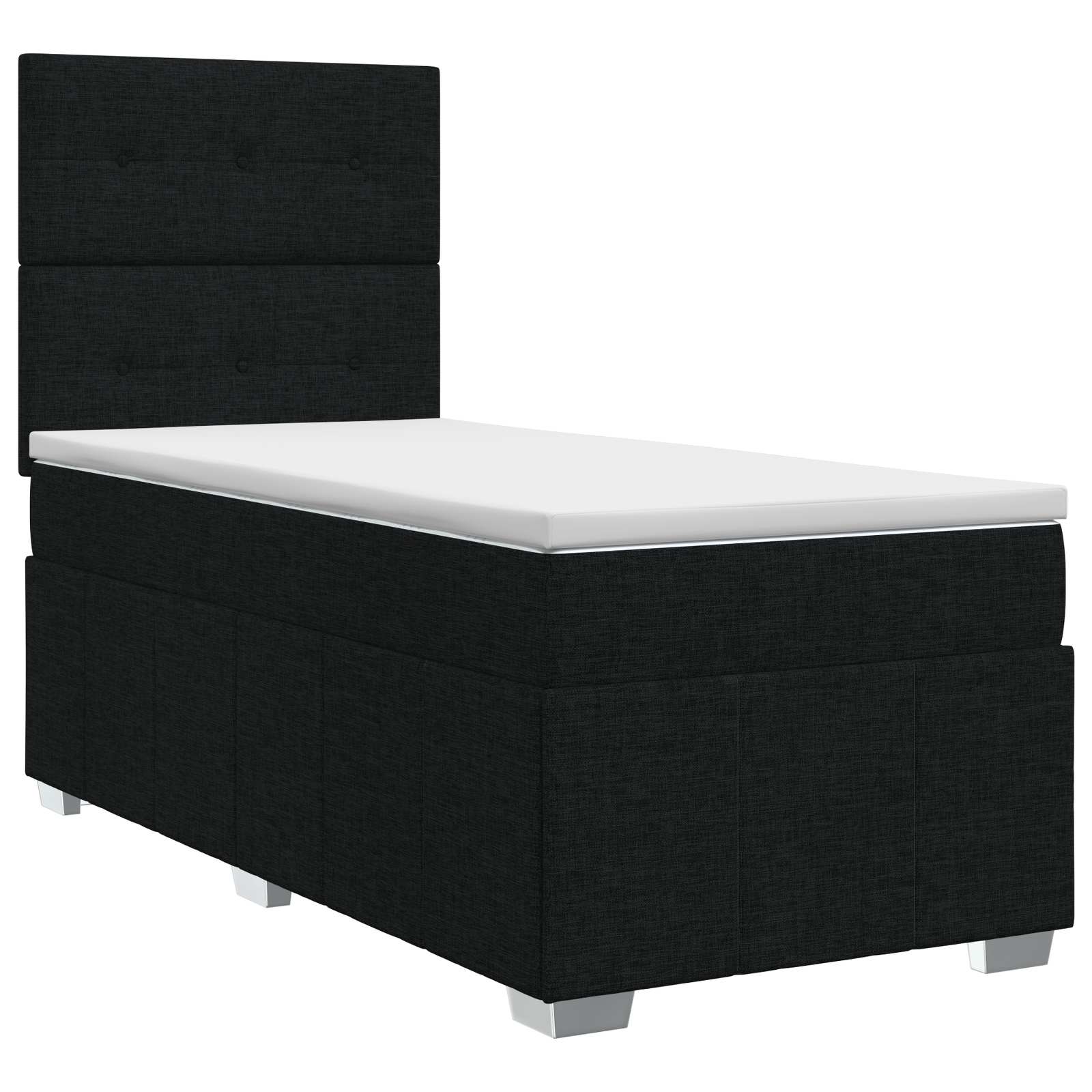 Boxspringbett mit Matratze Schwarz 90 x 200 cm Stoff