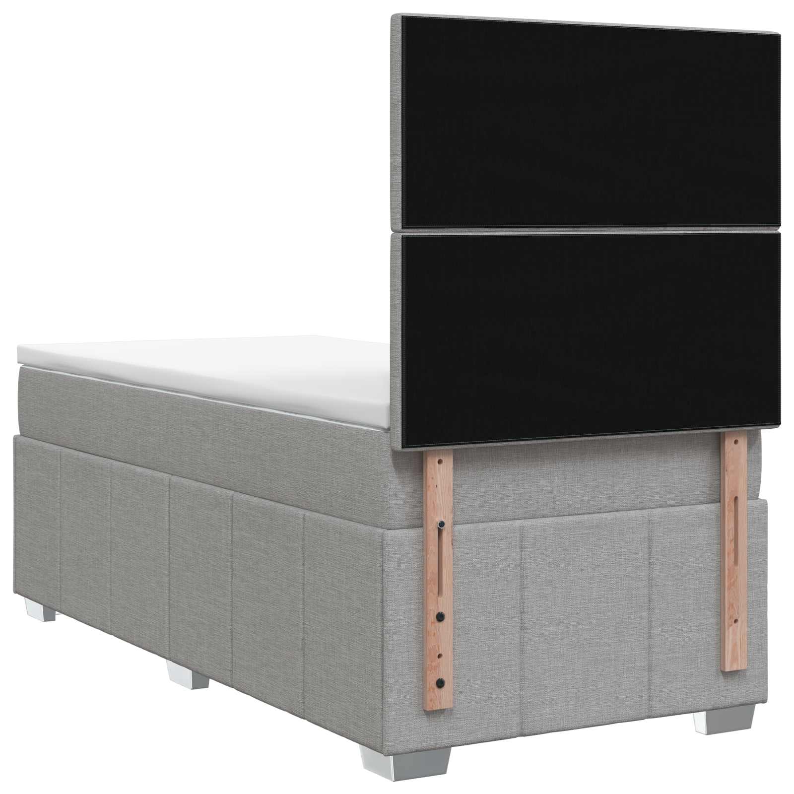 Boxspringbett mit Matratze Hellgrau 90 x 200 cm Stoff