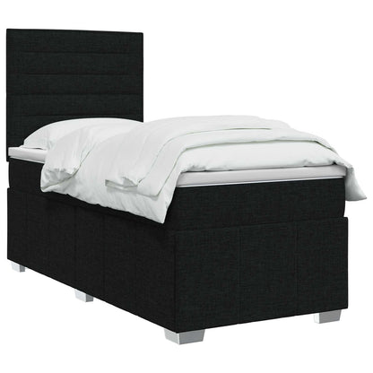 Boxspringbett mit Matratze Schwarz 100 x 200 cm Stoff