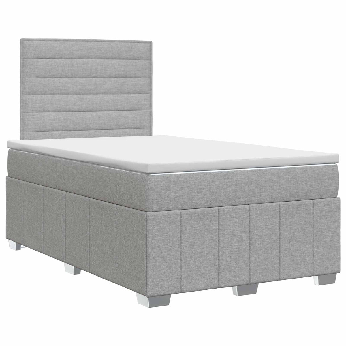Boxspringbett mit Matratze Hellgrau 120 x 190 cm Stoff