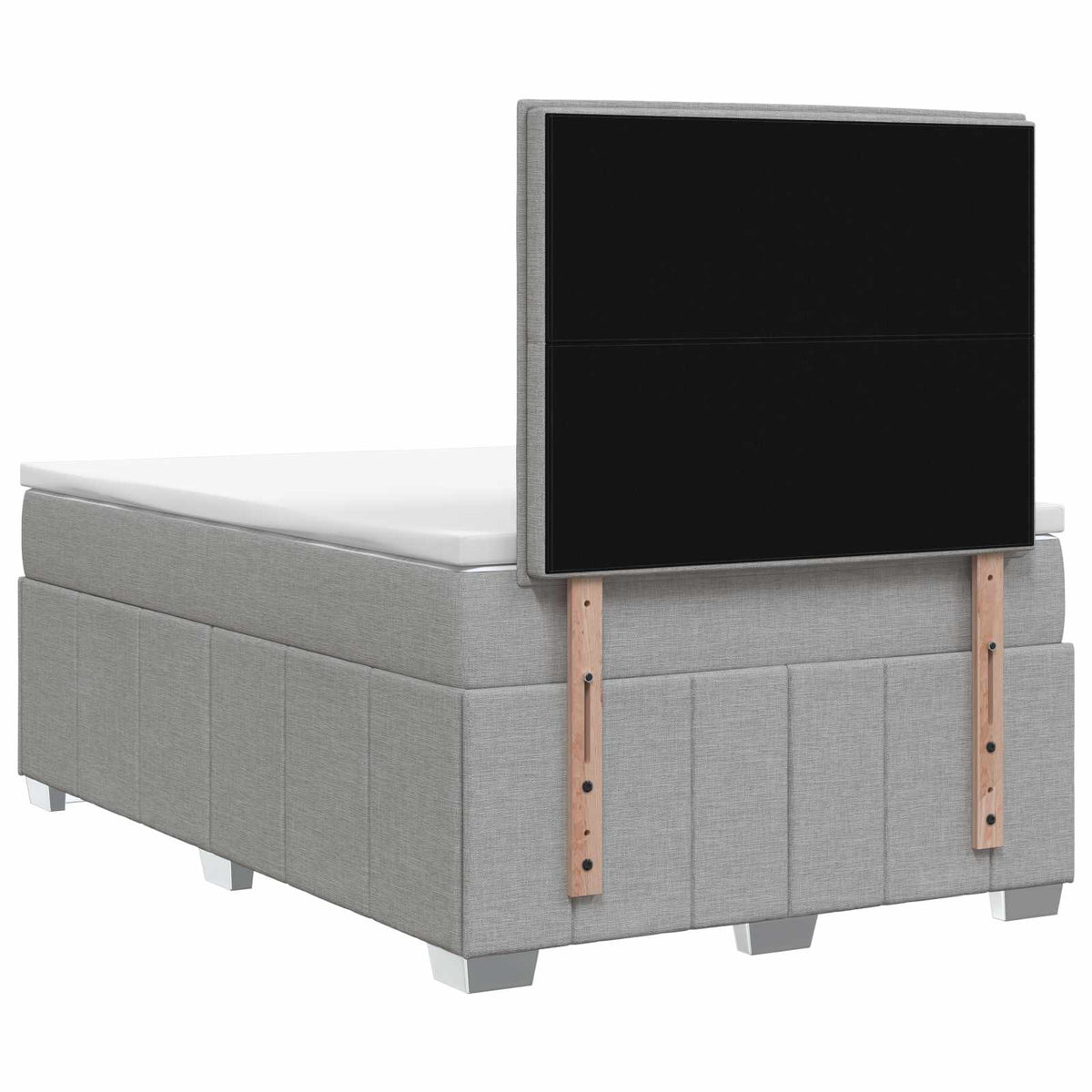Boxspringbett mit Matratze Hellgrau 120 x 190 cm Stoff