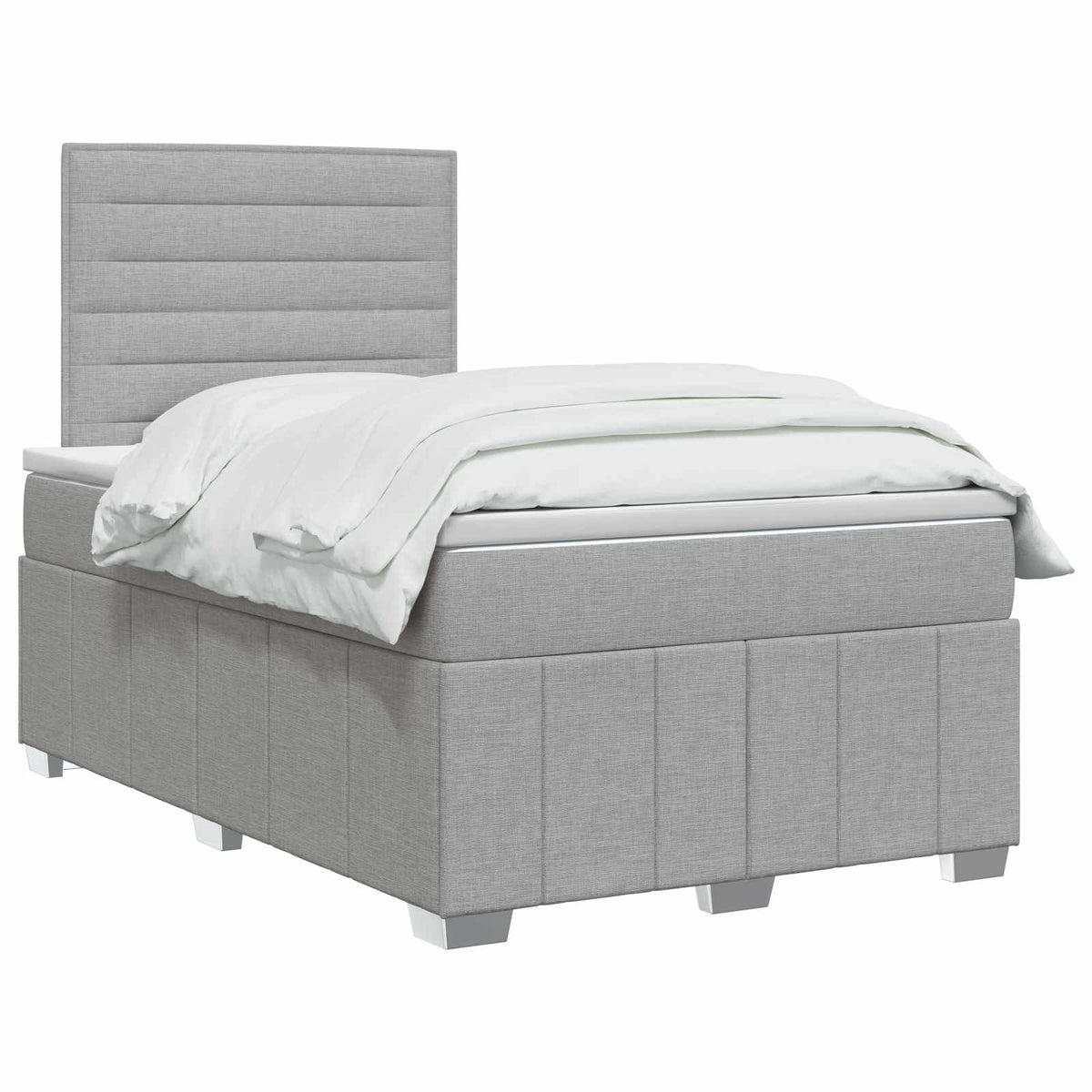 Boxspringbett mit Matratze Hellgrau 120 x 190 cm Stoff