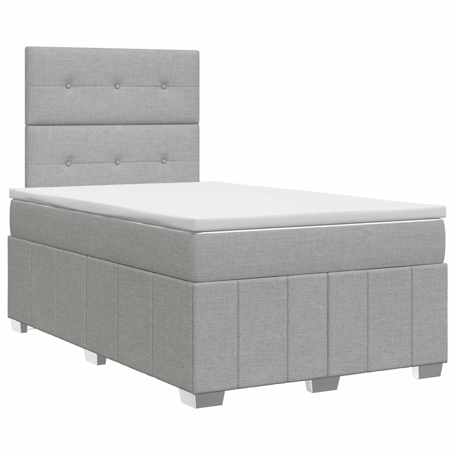Boxspringbett mit Matratze Hellgrau 120 x 190 cm Stoff