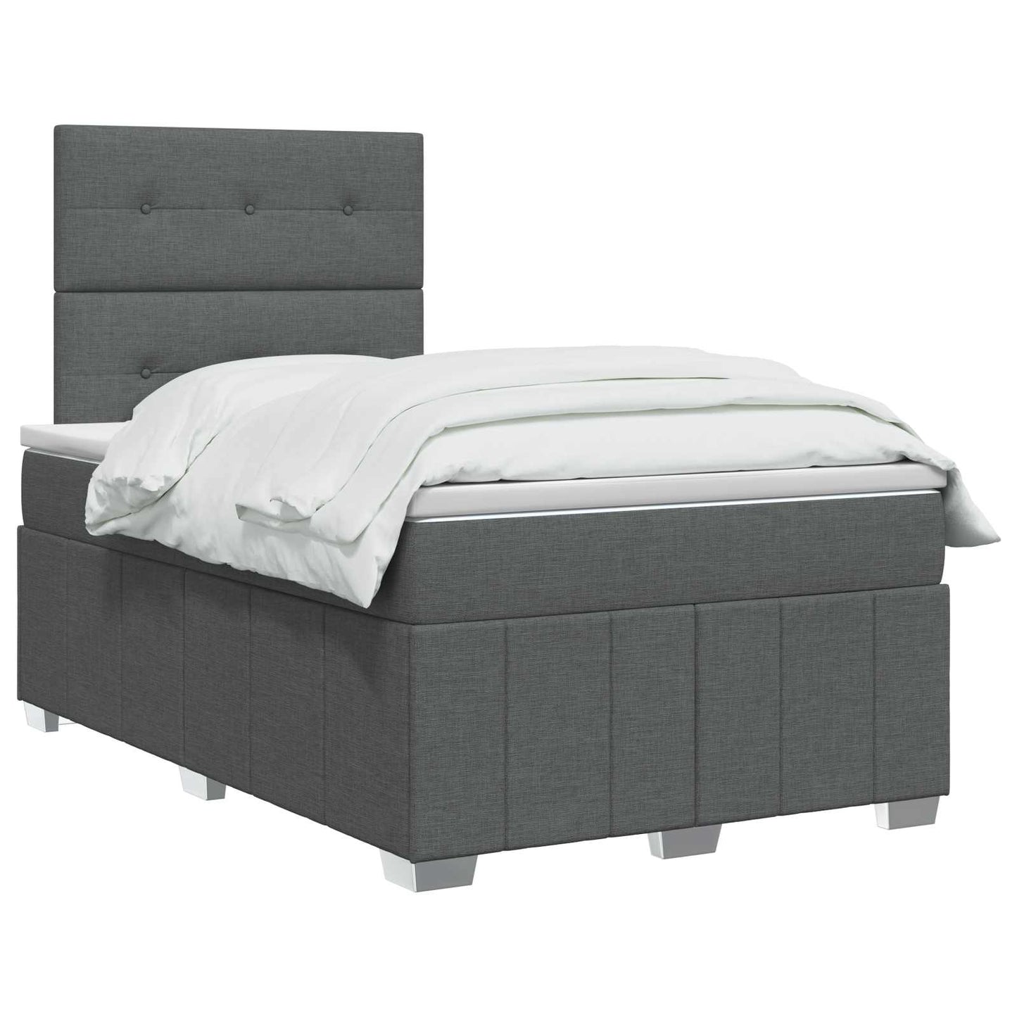 Boxspringbett mit Matratze Dunkelgrau 120 x 190 cm Stoff