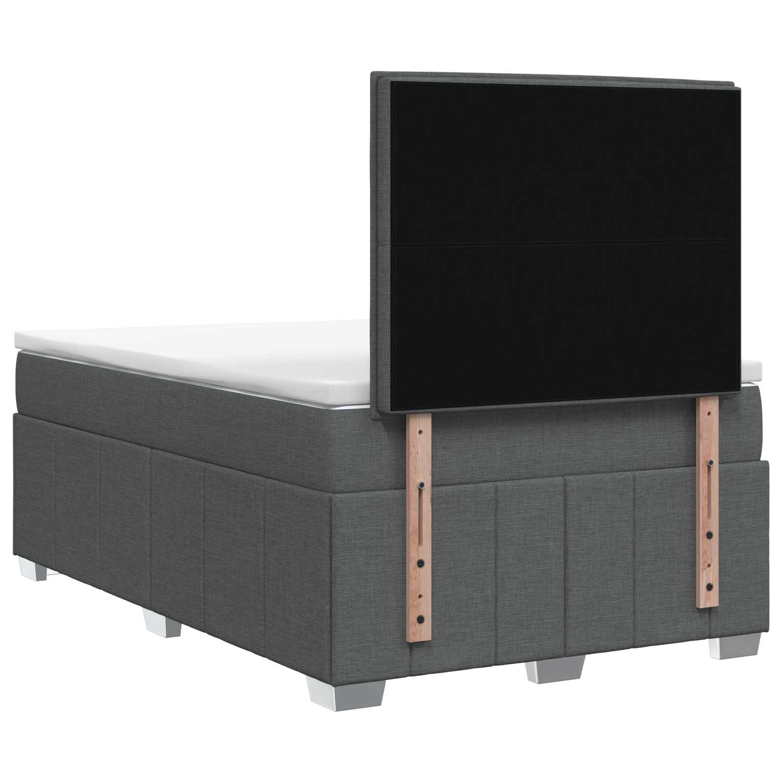 Boxspringbett mit Matratze Dunkelgrau 120 x 200 cm Stoff