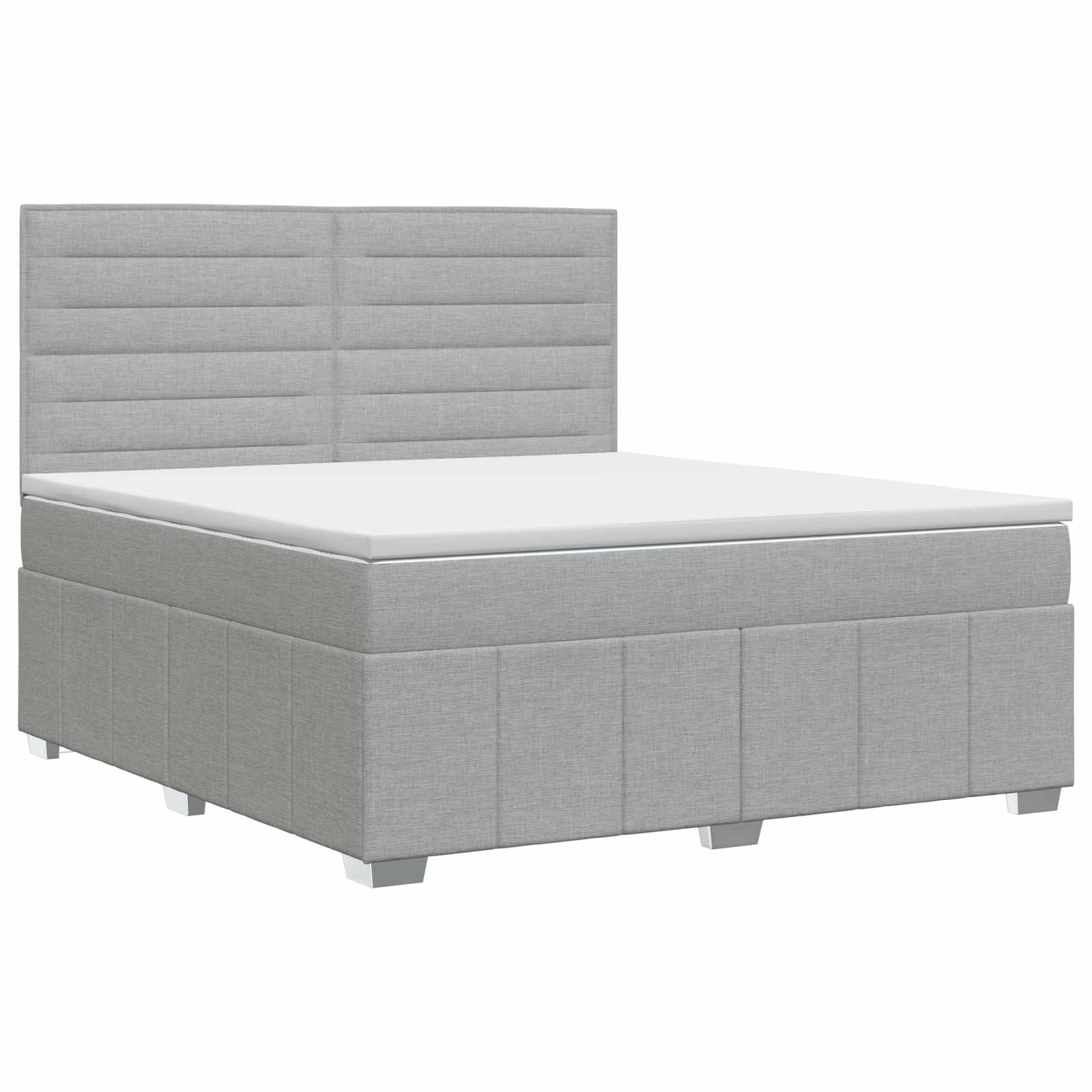 Boxspringbett mit Matratze Hellgrau 140 x 190 cm Stoff