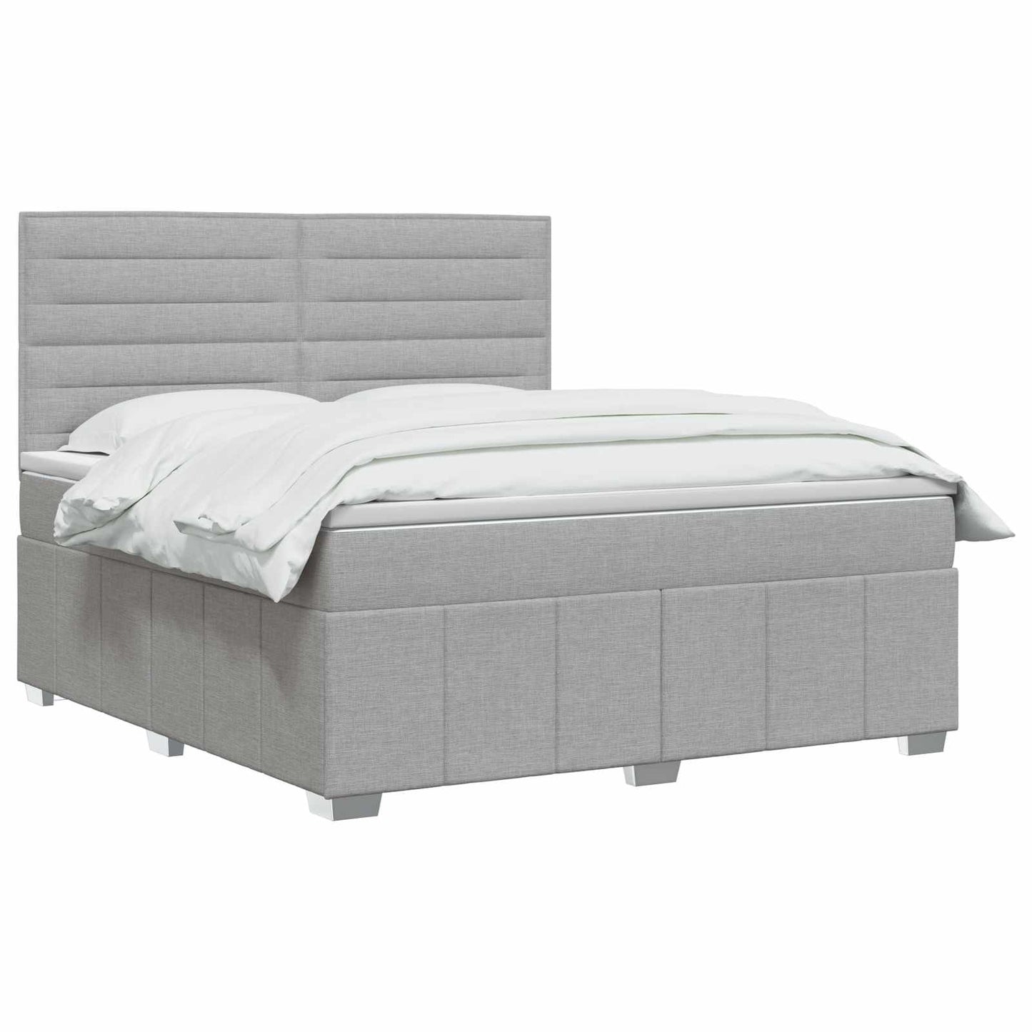 Boxspringbett mit Matratze Hellgrau 140 x 190 cm Stoff