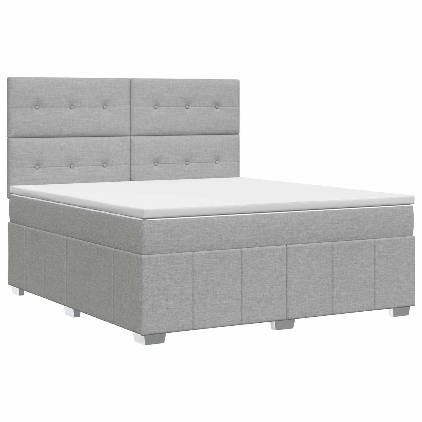 Boxspringbett mit Matratze Hellgrau 140 x 190 cm Stoff