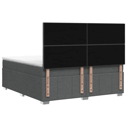 Boxspringbett mit Matratze Dunkelgrau 140 x 190 cm Stoff