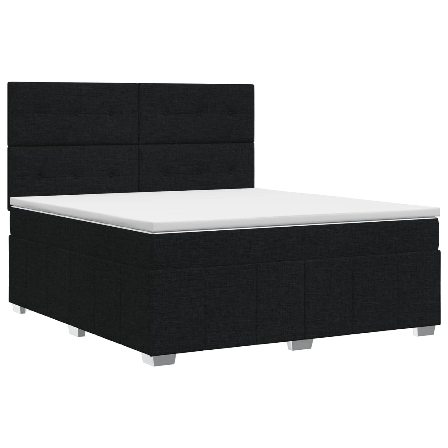 Boxspringbett mit Matratze Schwarz 140 x 190 cm Stoff
