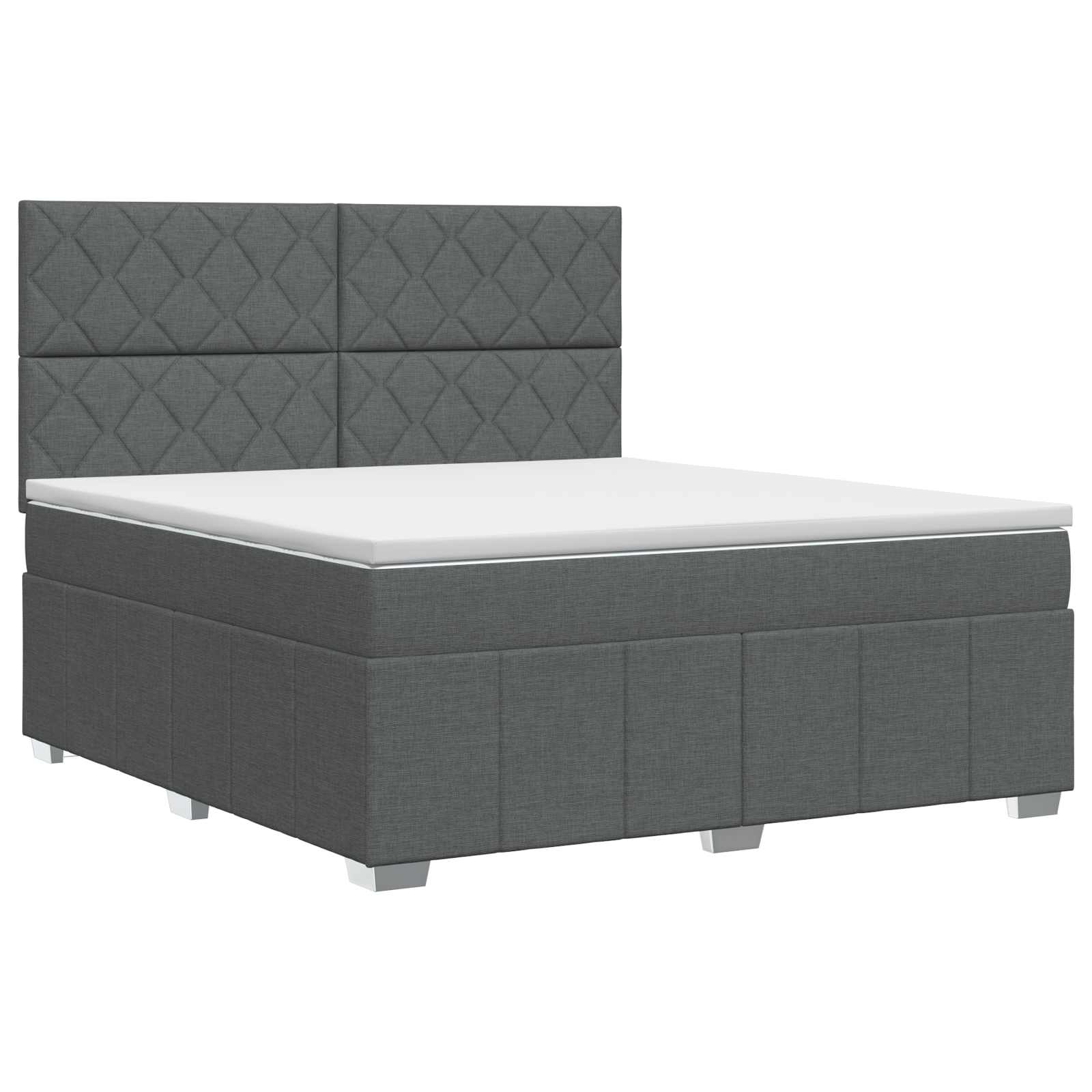 Boxspringbett mit Matratze Dunkelgrau 140 x 190 cm Stoff