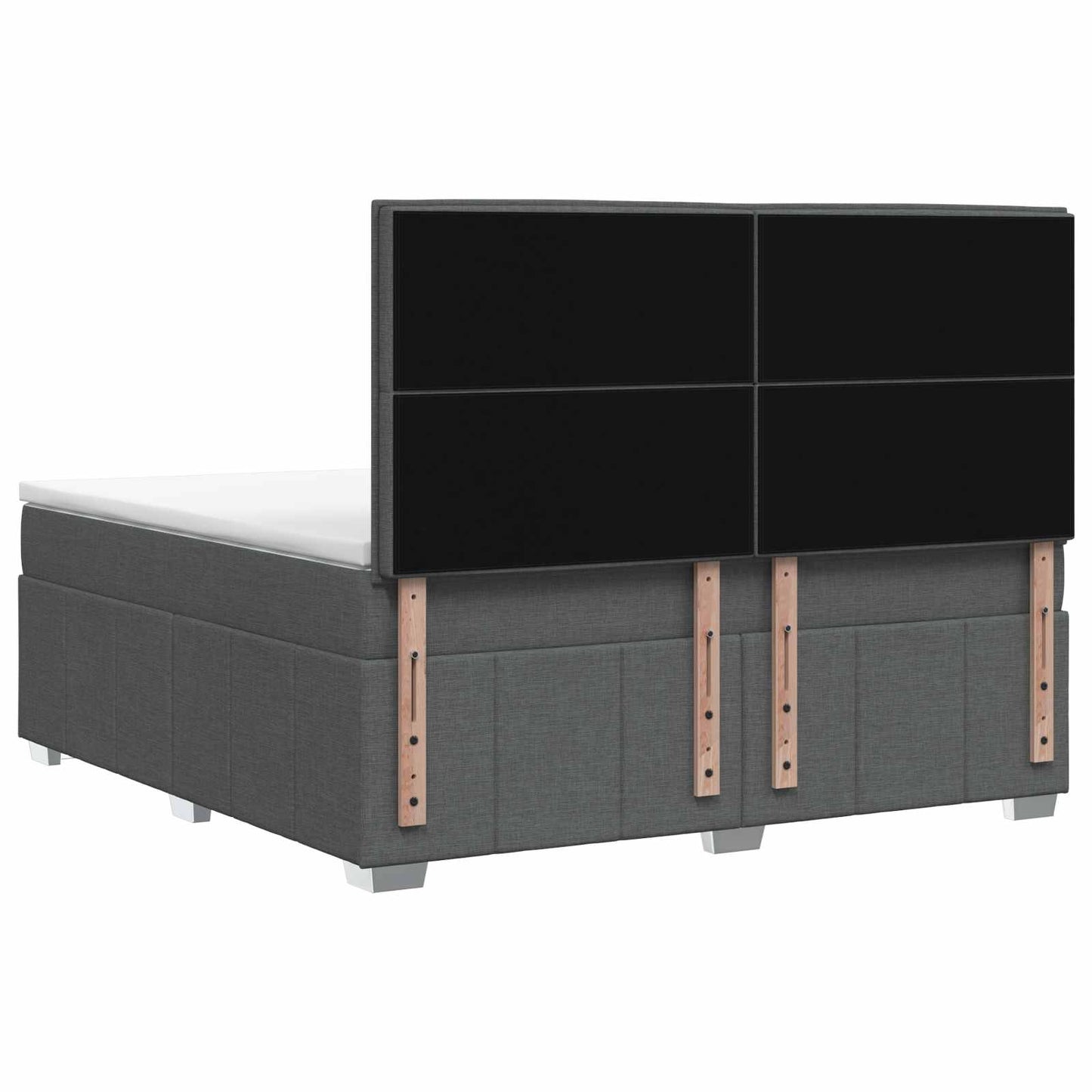 Boxspringbett mit Matratze Dunkelgrau 140 x 190 cm Stoff