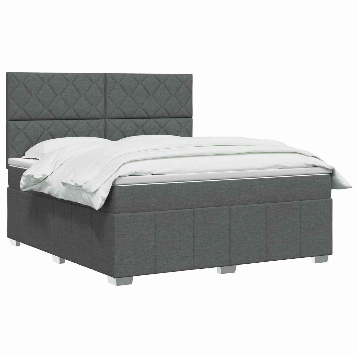 Boxspringbett mit Matratze Dunkelgrau 140 x 190 cm Stoff