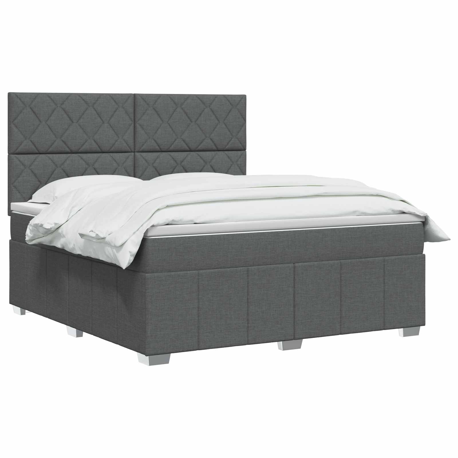 Boxspringbett mit Matratze Dunkelgrau 140 x 190 cm Stoff