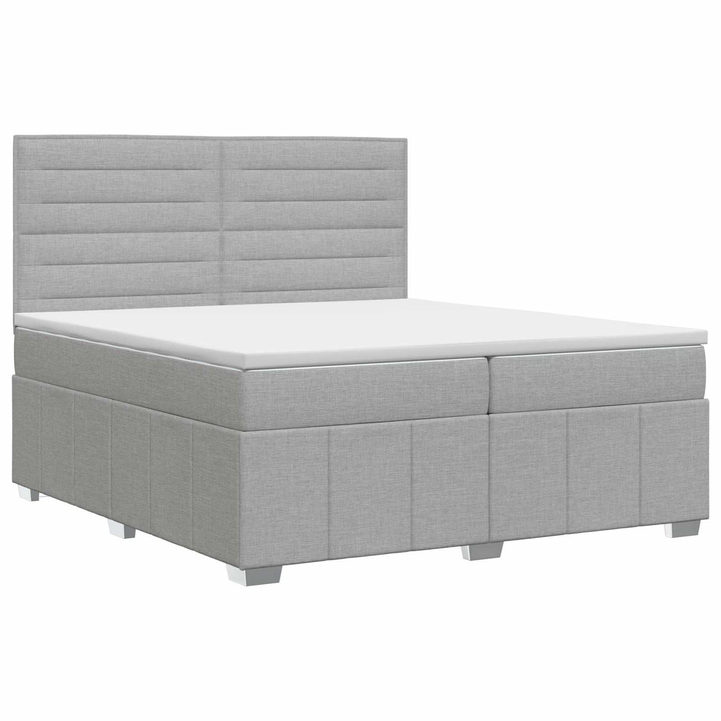 Boxspringbett mit Matratze Hellgrau 140 x 200 cm Stoff