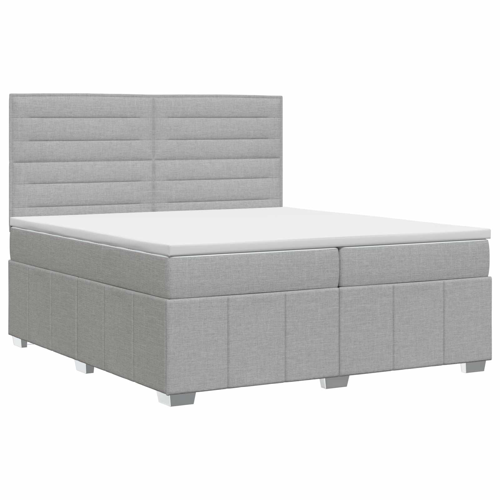 Boxspringbett mit Matratze Hellgrau 140 x 200 cm Stoff