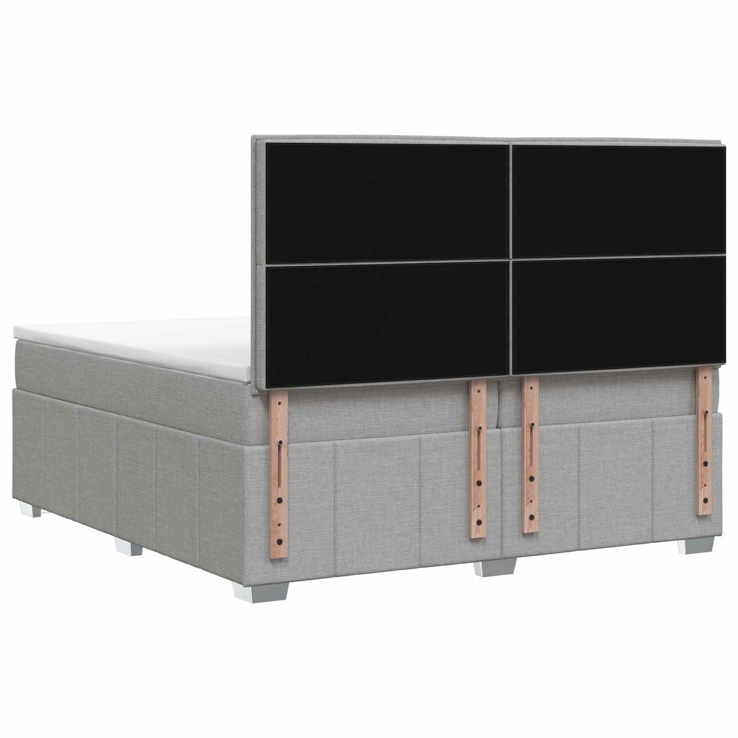 Boxspringbett mit Matratze Hellgrau 140 x 200 cm Stoff