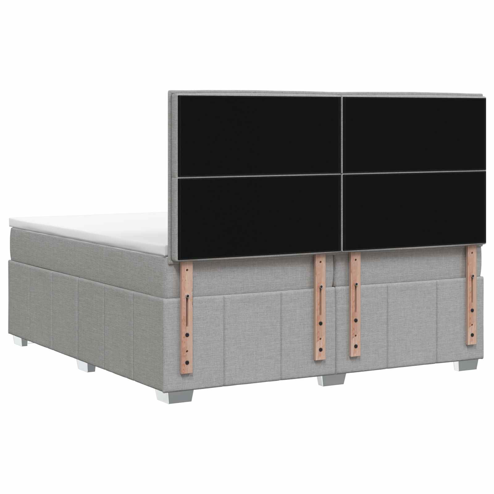 Boxspringbett mit Matratze Hellgrau 140 x 200 cm Stoff
