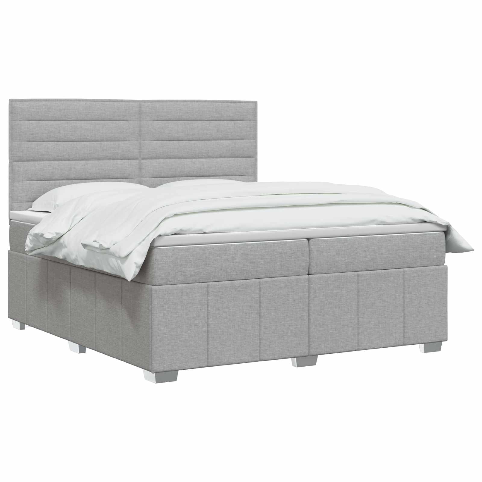 Boxspringbett mit Matratze Hellgrau 140 x 200 cm Stoff
