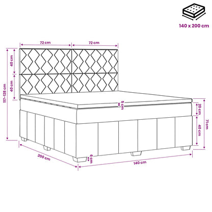 Boxspringbett mit Matratze Dunkelgrau 140 x 200 cm Stoff