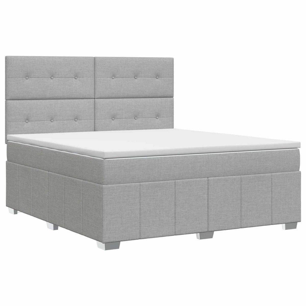Boxspringbett mit Matratze Hellgrau 180 x 200 cm Stoff