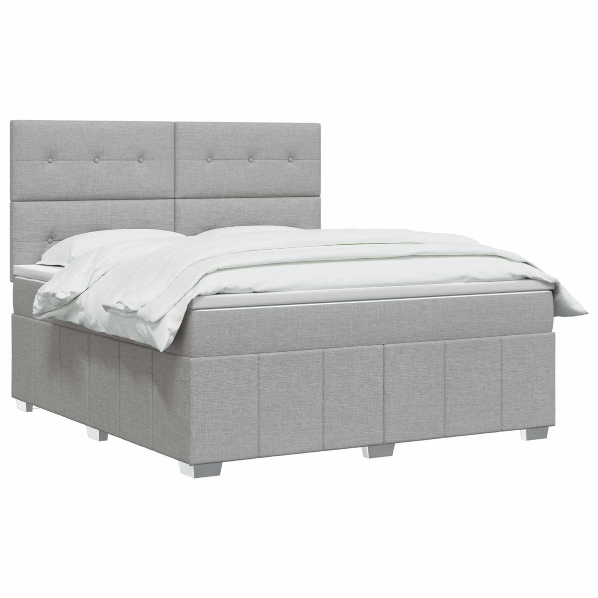 Boxspringbett mit Matratze Hellgrau 180 x 200 cm Stoff
