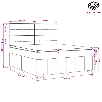 Boxspringbett mit Matratze Schwarz 180 x 200 cm Stoff