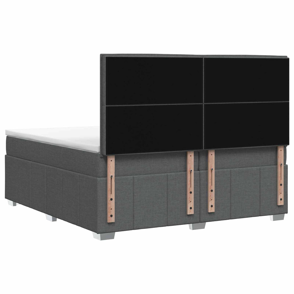 Boxspringbett mit Matratze Dunkelgrau 200 x 200 cm Stoff
