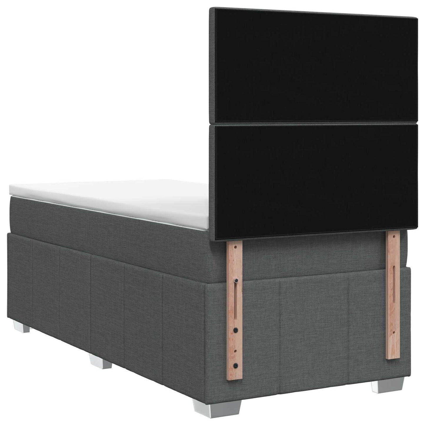 Boxspringbett mit Matratze Dunkelgrau Einzeln Stoff