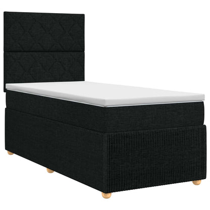 Boxspringbett mit Matratze Schwarz 80 x 200 cm Stoff