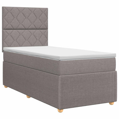 Boxspringbett mit Matratze mit Kopfteil Taupe 80 x 200 cm Stoff