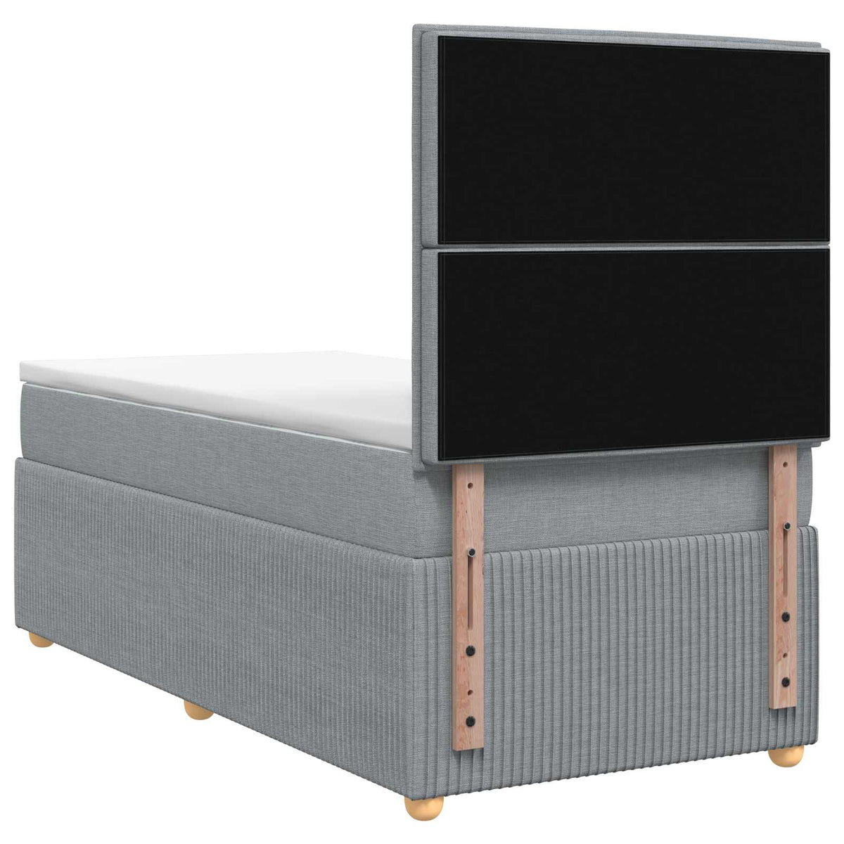 Boxspringbett mit Matratze Hellgrau 90 x 190 cm Stoff