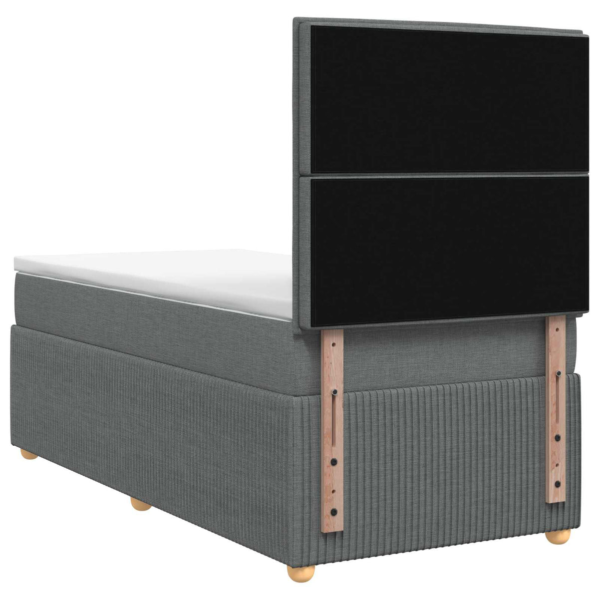Boxspringbett mit Matratze Dunkelgrau 90 x 190 cm Stoff