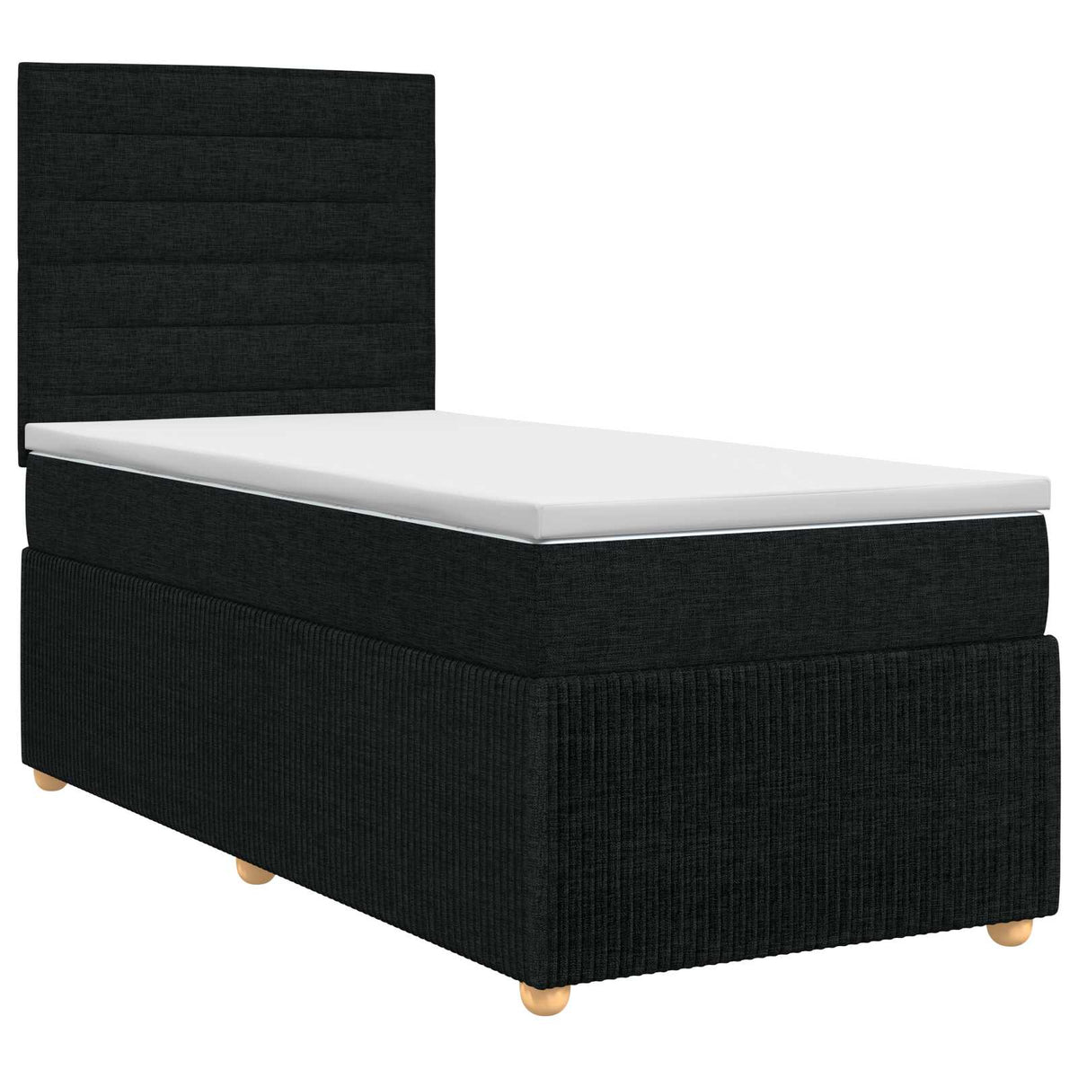 Boxspringbett mit Matratze Schwarz 90 x 200 cm Stoff