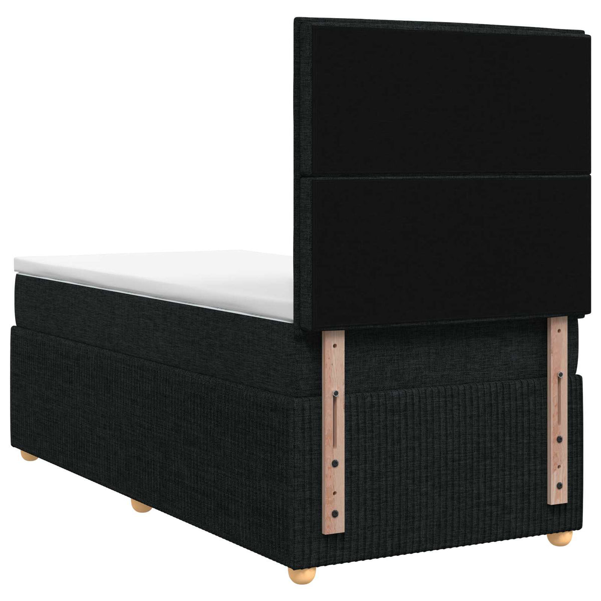 Boxspringbett mit Matratze Schwarz 90 x 200 cm Stoff