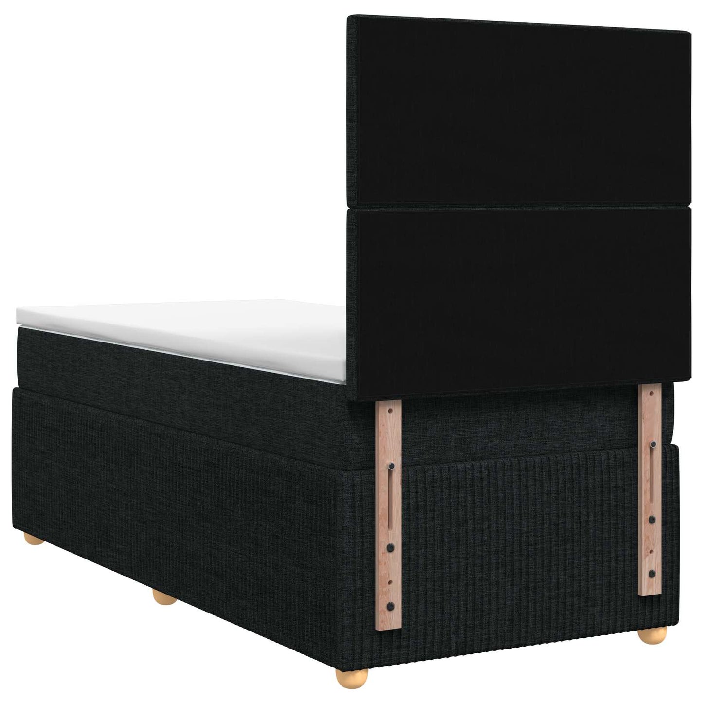 Boxspringbett mit Matratze Schwarz 90 x 200 cm Stoff